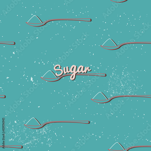 sugar seamless pattern. spoon of sugar