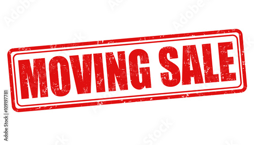 Moving sale stamp