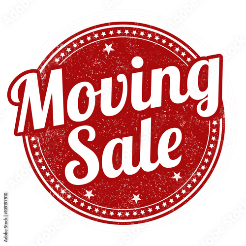 Moving sale stamp