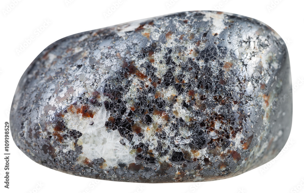 pebble of Magnetite gemstone isolated pebble of Magnetite gemstone isolated