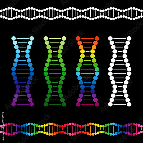 Sign of DNA chain in vector clipart. The outline molecule of deoxyribonucleic acid.