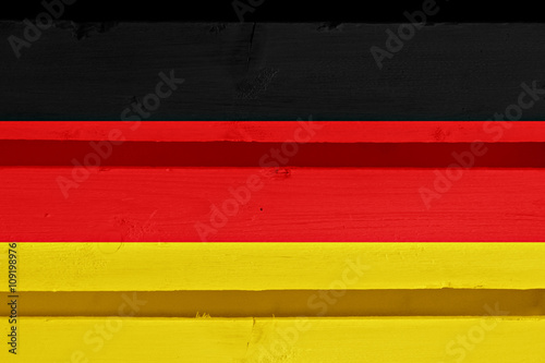flag of Germany painted on wooden wall