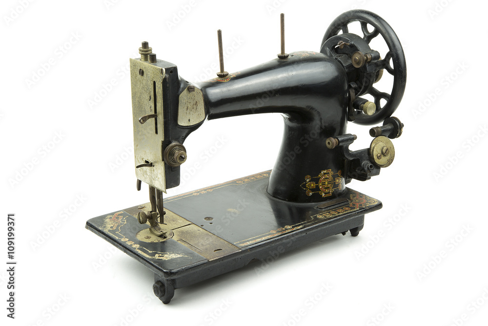 vintage sewing machine / portrait of a old italian sewing machine