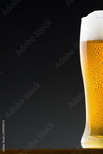 Ice cold beer in glass