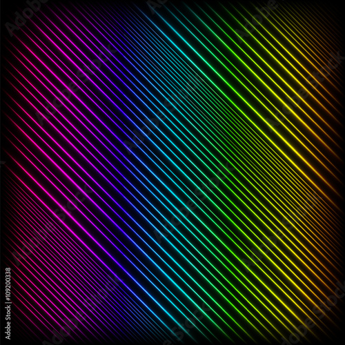 Bright Neon Lines Background.