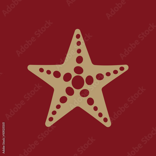 The starfish icon. Ocean symbol. Flat