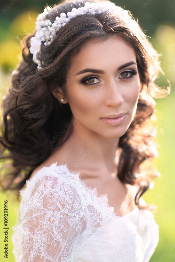 portrait of a beautiful bride in summer portrait of a beautiful bride in summer
