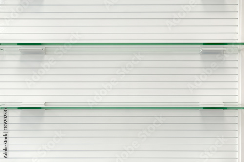 Glass empty shelves