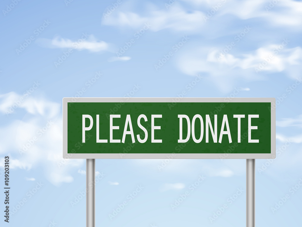 3d Please Donate Road Sign Stock Illustration - Download Image Now