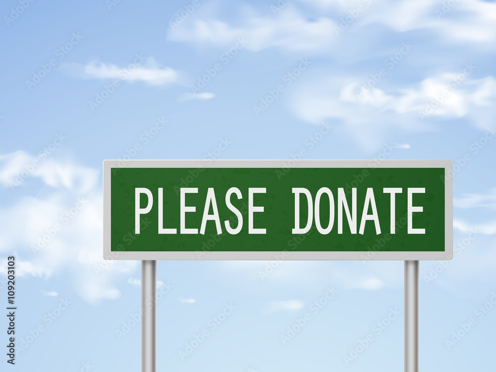 3d Road Sign Saying Please Donate Stock Illustration - Download