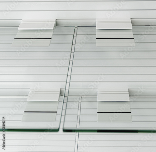 Glass empty shelves