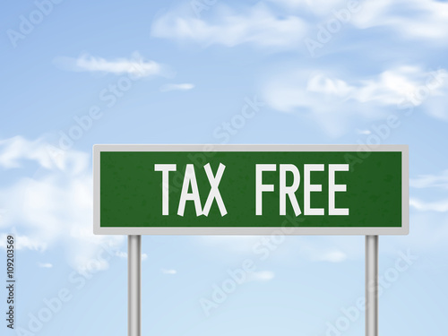 3d illustration tax free road sign