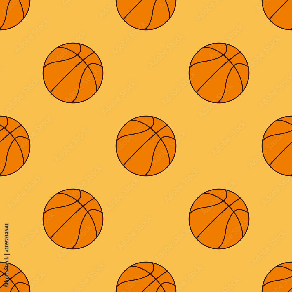 Icono plano patrón con pelota de baloncesto #1