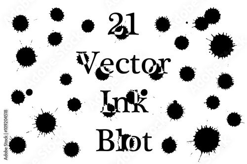 Vector ink blots on a white background