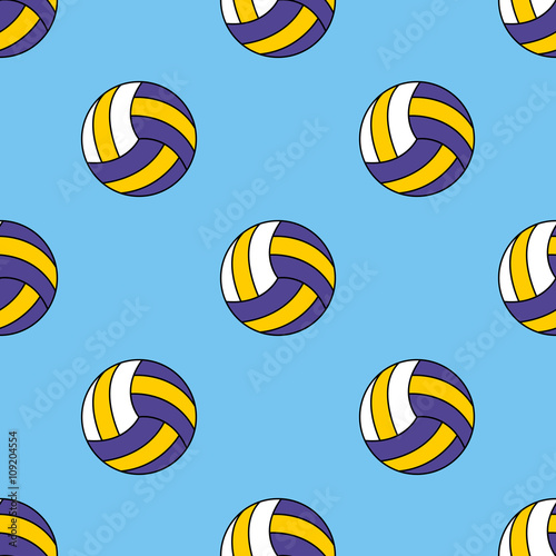 Icono plano patrón con pelota de voleibol #1