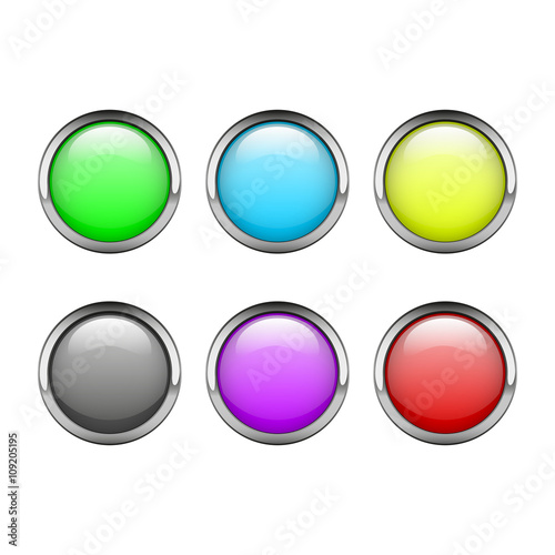Set of round web buttons