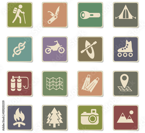 Active recreation icon set