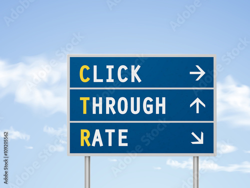 3d illustration click through rate road sign © HstrongART