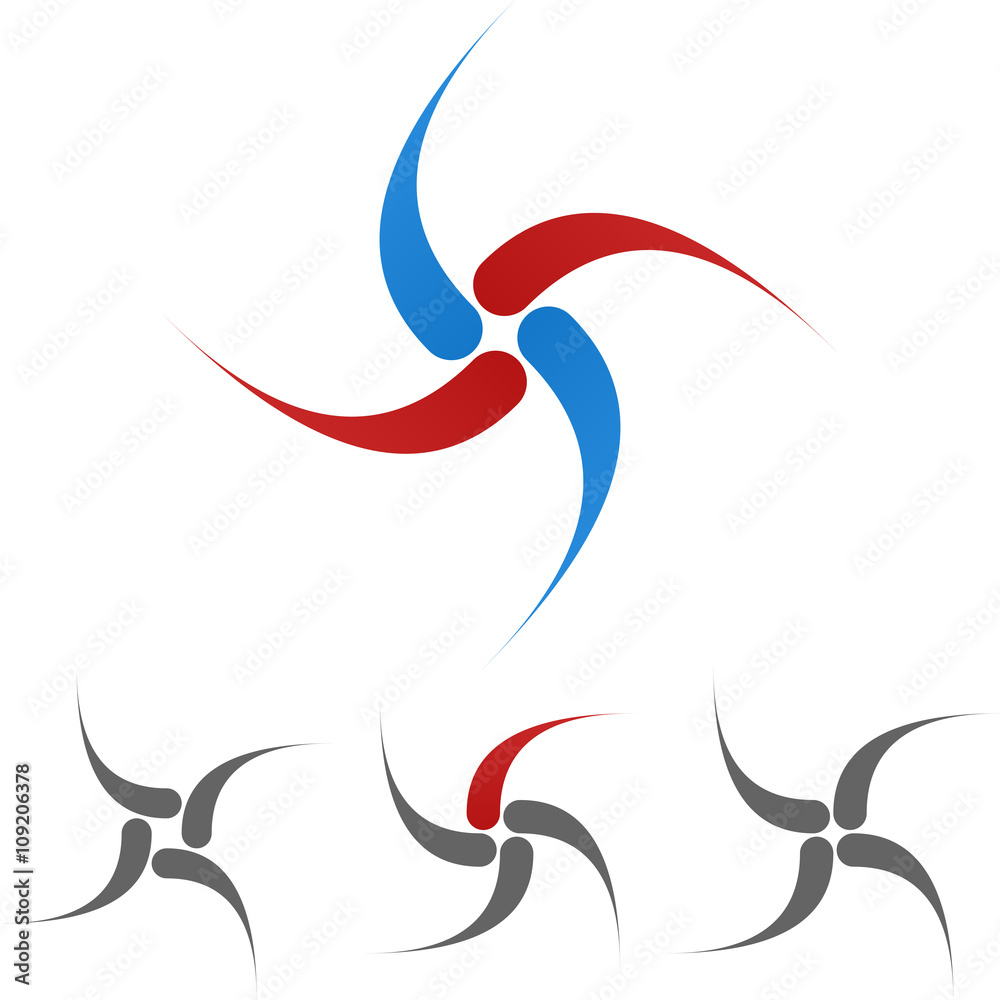 Fototapeta premium Curved logo vector design set