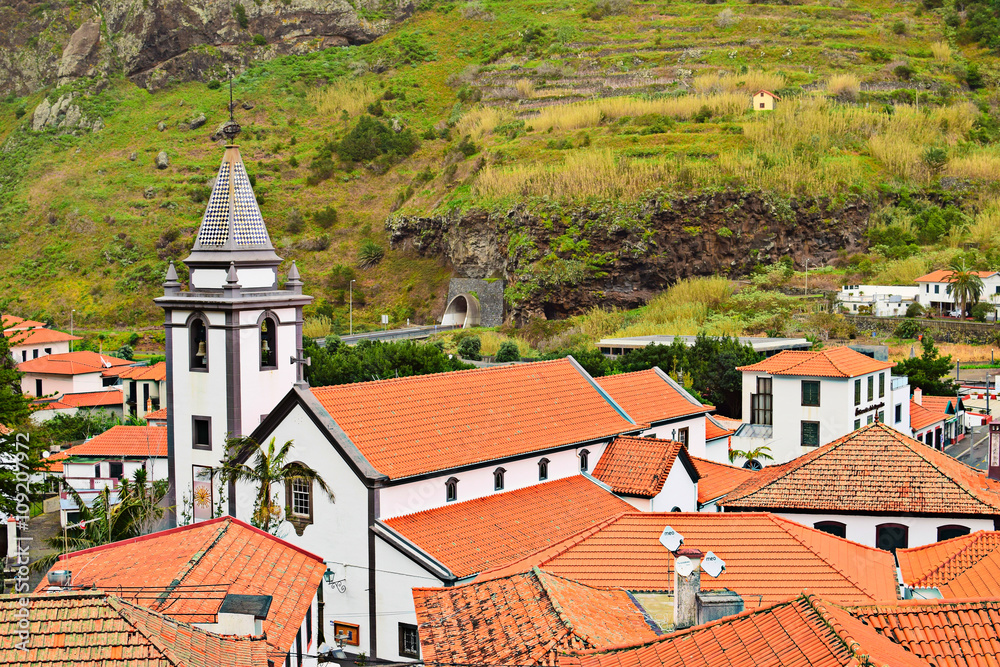 Fototapeta premium View of Church in Saint Vincent, Madeira,Portugal
