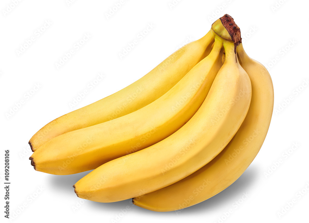 Bunch of bananas isolated on white background