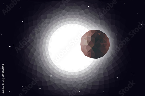 abstract low poly planet su...