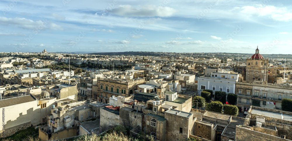 View to Victoria from Citadele  in Malta