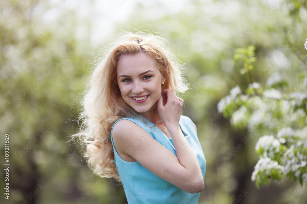 Beautiful young blonde woman in spring Beautiful young blonde woman in spring