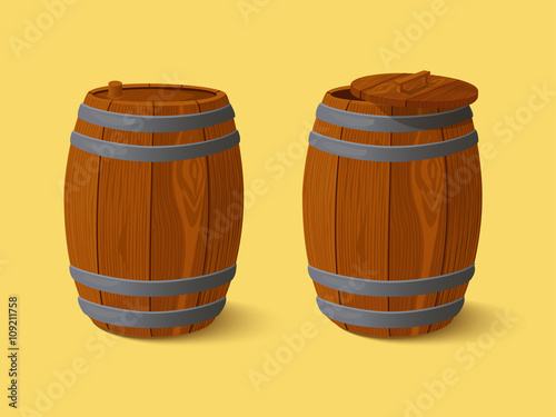 Barrel. Wooden casks.