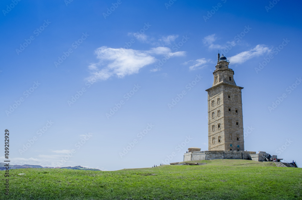 Faro Torre de Hercules en La Coruña, Galicia