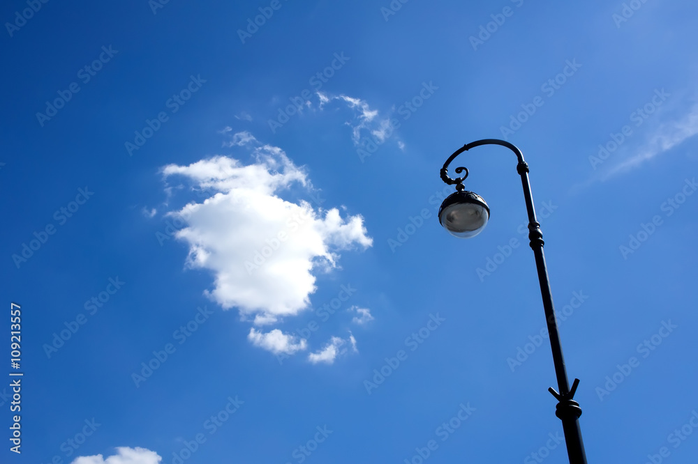 street lamppost against the blue sky street lamppost against the blue sky