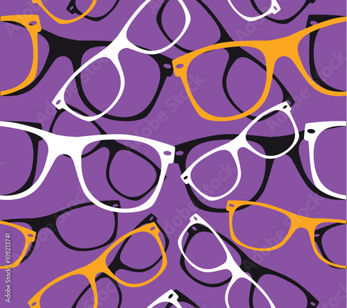glasses seamless pattern retro hipster sunglasses. vector abstract background