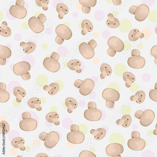 seamless pattern of mushrooms fresh mushrooms in a delicate, pastel colors.