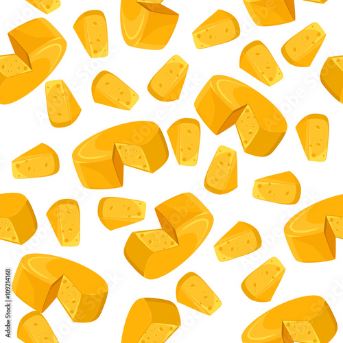 seamless pattern of fresh, natural cheese