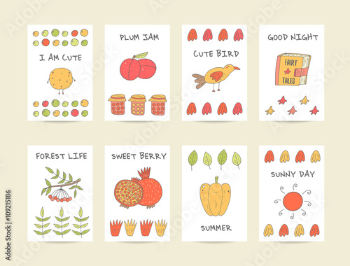 PrintCute hand drawn doodle baby shower cards, brochures, invitations 