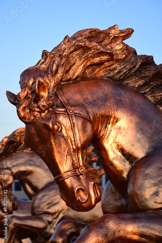 Bronze statue of a horse in Astana, Kazakhstan © photo20ast