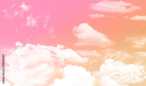 colorful sky Pink and orange tone and white cloudy
