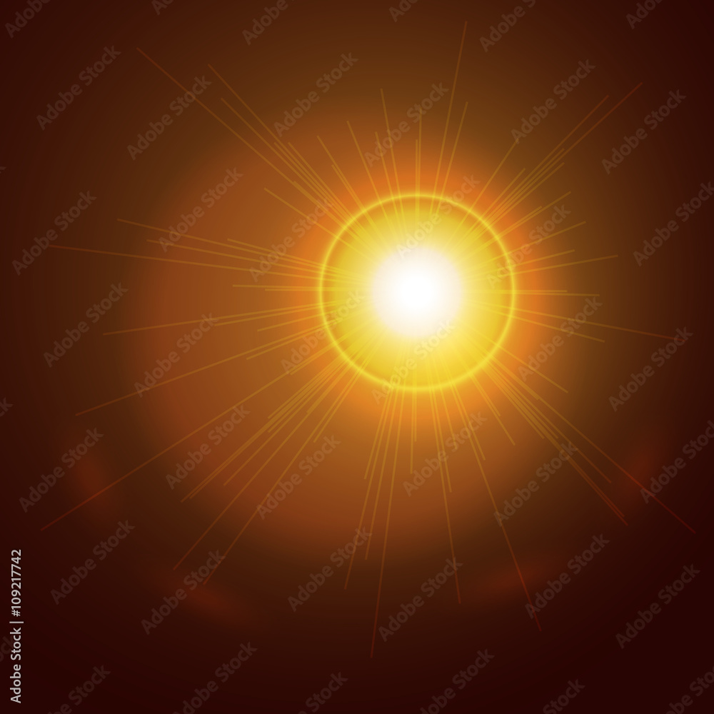 Abstract light gold sun background. Glowing sun ray. Glowing tra Stock  Vector | Adobe Stock