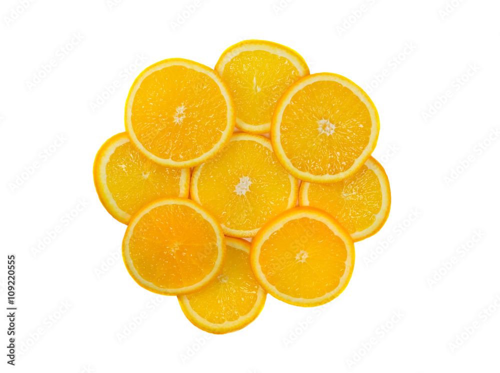 Cut slices of juicy orange