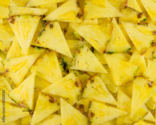 Slices cut pineapple