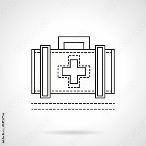 Doctor case flat line vector icon