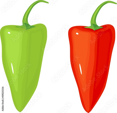 Red pepper, green pepper