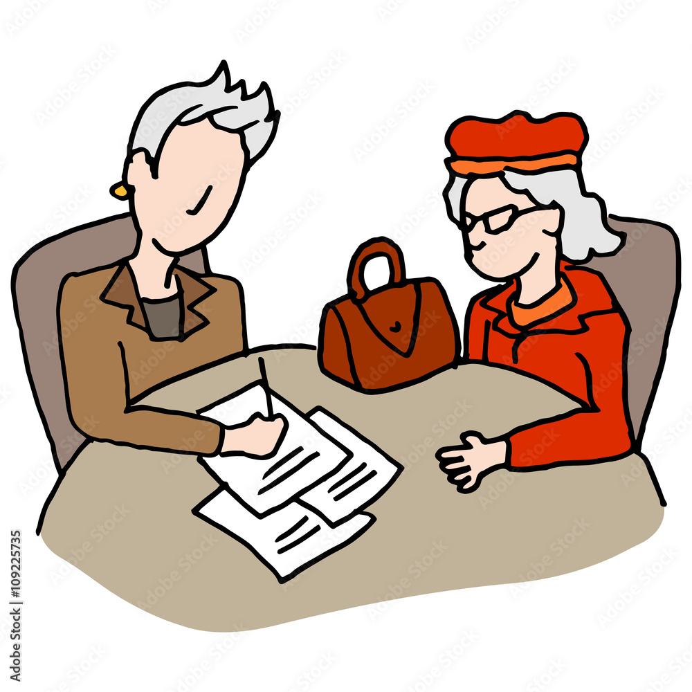 Senior woman signing documents