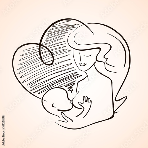 Mother Breastfeeding Baby Child.