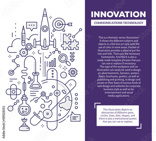 Vector creative concept illustration of innovation with header a