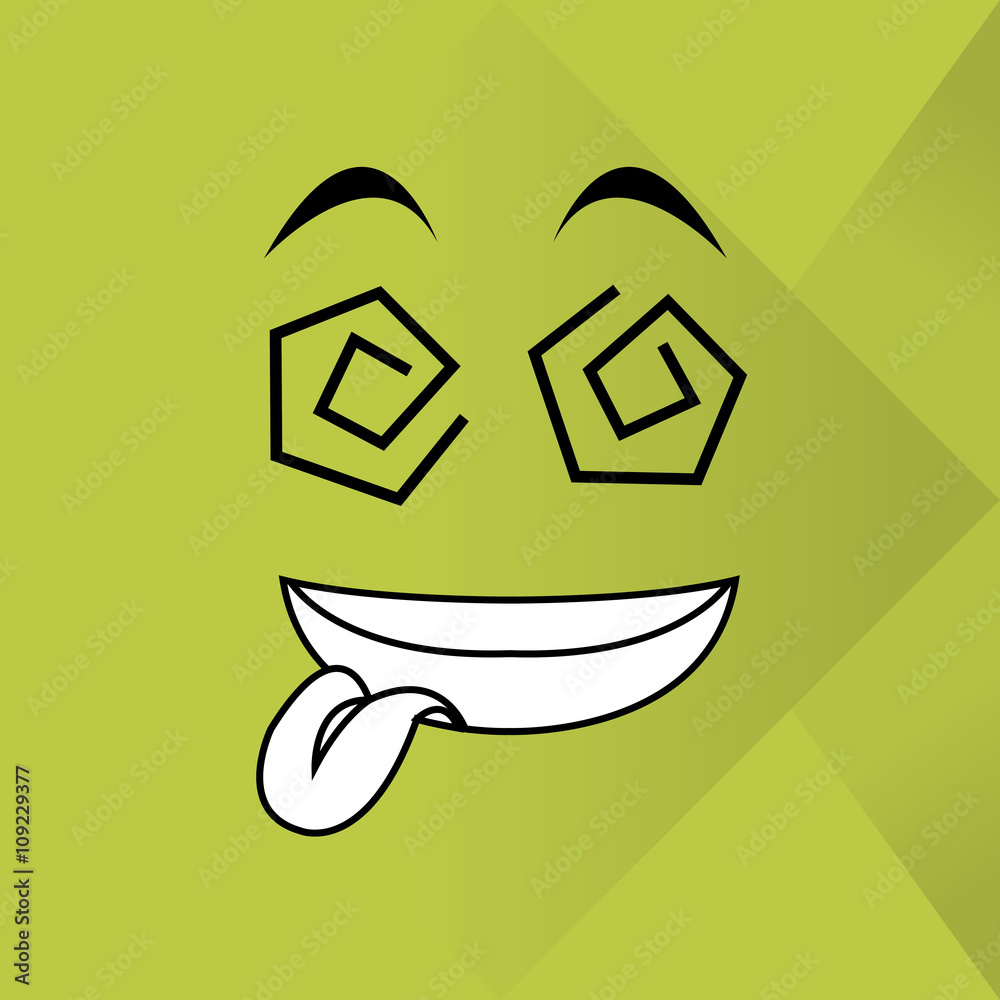 Flat illustration of cartoon face design Flat illustration of cartoon face design