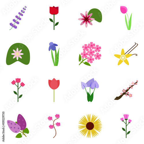 Icon set floret. Vector floret. Icon on a white background