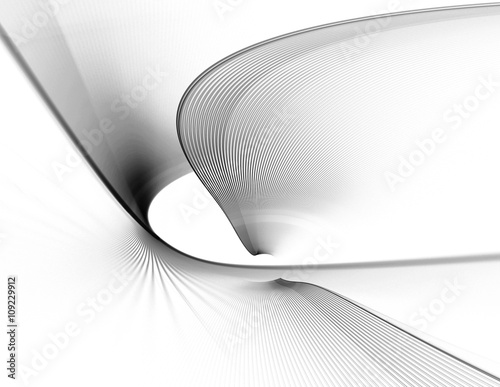 Blue abstract fractal shape with black background, computer-gene