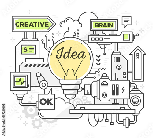 Vector illustration of creative professional mechanism to find i