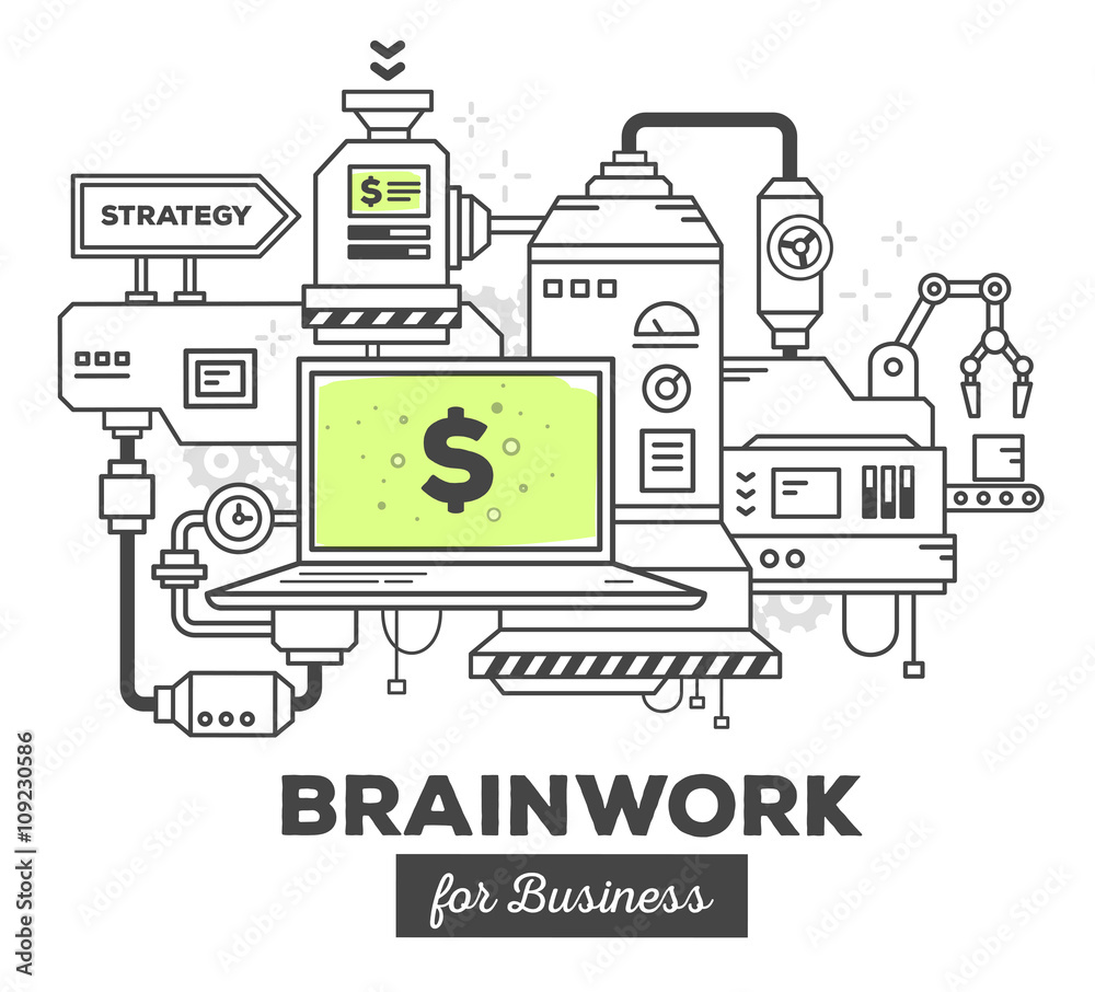 Vector illustration of creative professional mechanism to make m